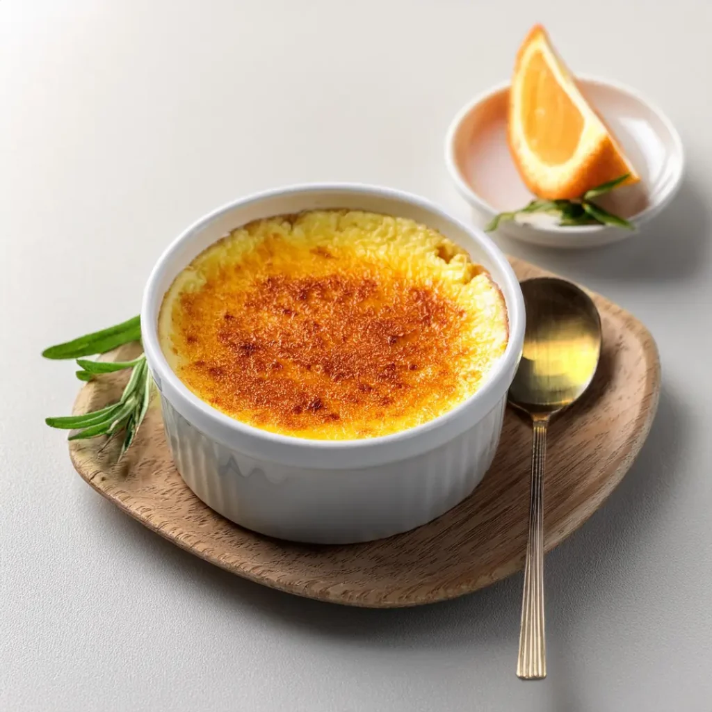 Classic Crème Brûlée with Orange Garnish